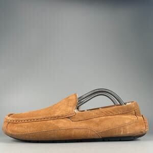 UGG Ascot Men's Size 10 Brown Suede Slip On Comfort Slipper Casual Loafers EUC